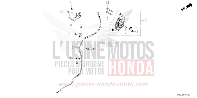PARKING BRAKE LEVER for Gold Wing CANDY ARDENT RED (R367B) from 2021